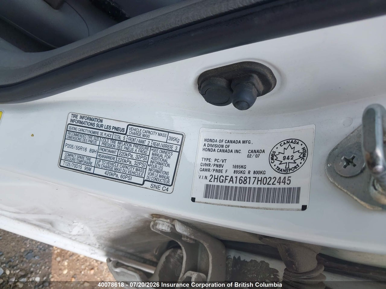 2007 HONDA CIVIC thumbnail 10