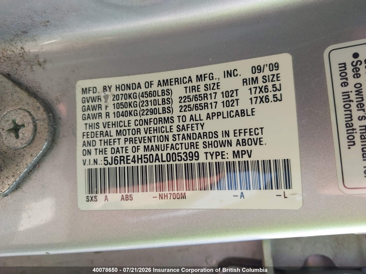 2010 HONDA CR-V thumbnail 10