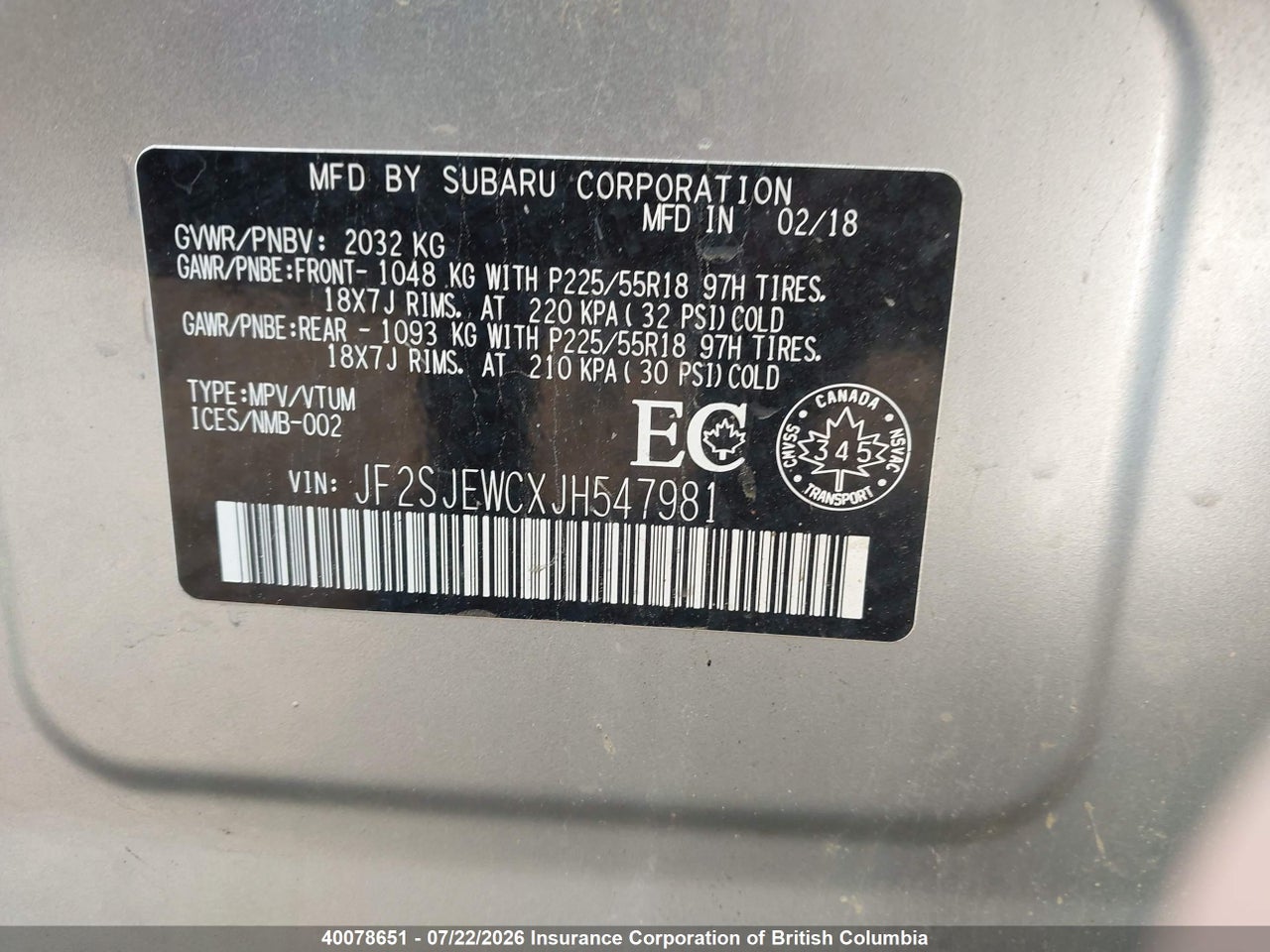 2018 SUBARU FORESTER 2.5I LIMITED thumbnail 10