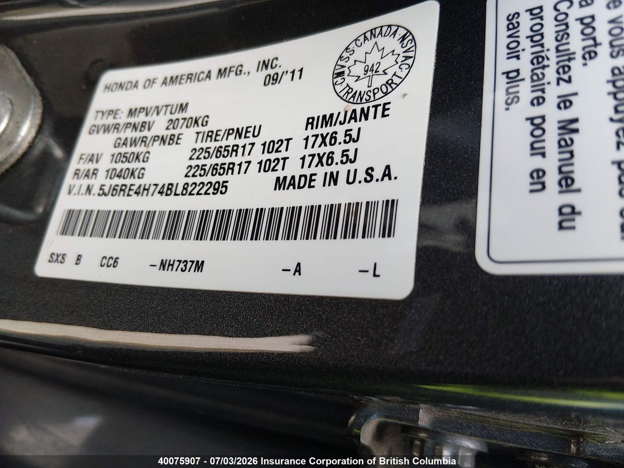 2011 HONDA CR-V EXL thumbnail 10