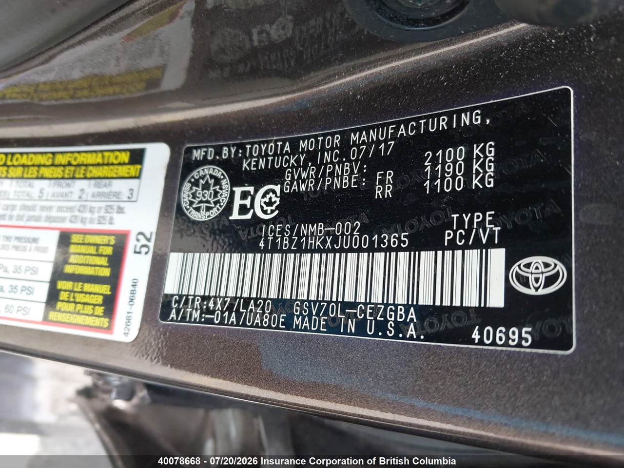 2018 TOYOTA CAMRY thumbnail 10