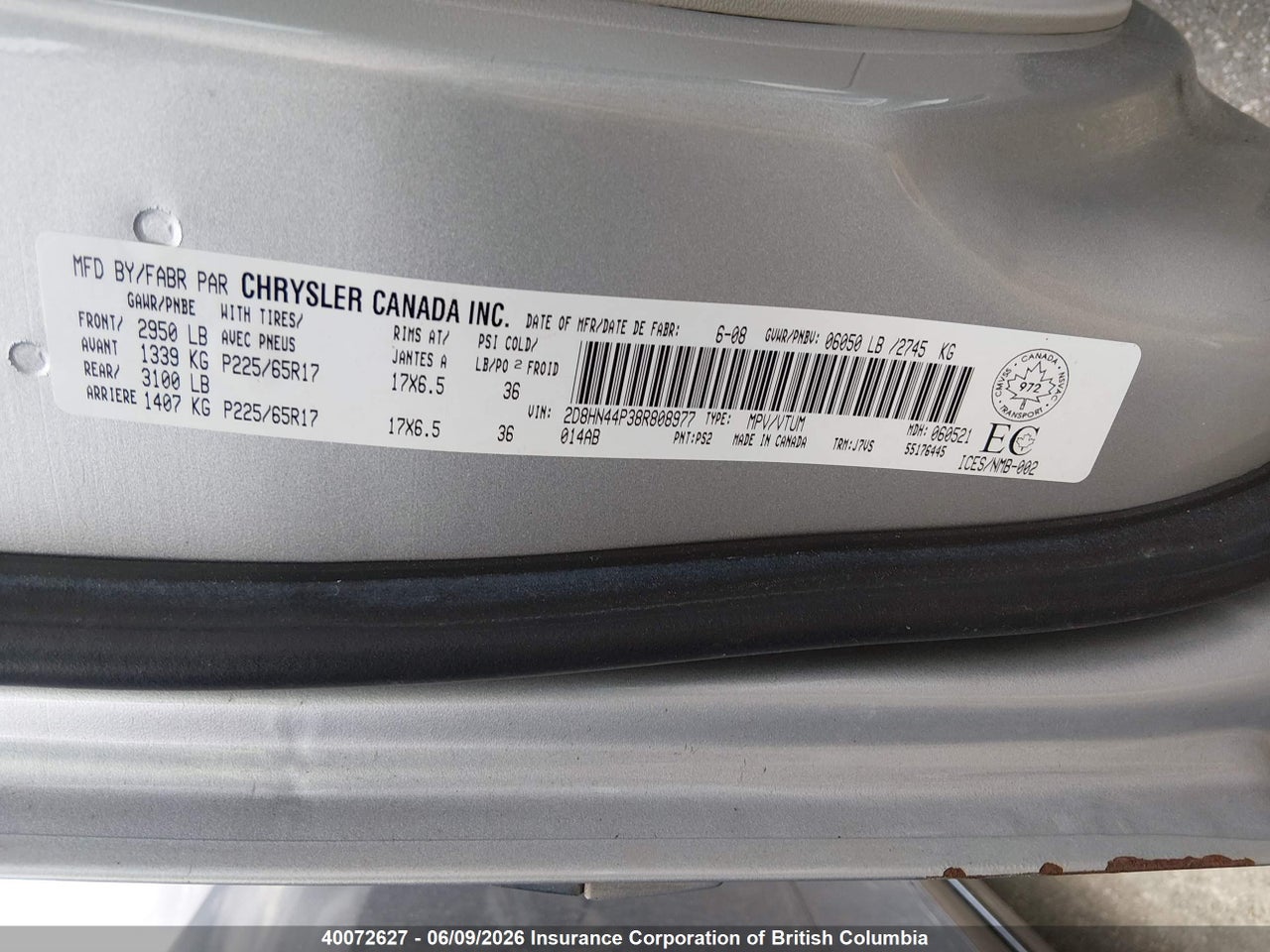 2008 DODGE GRAND CARAVAN SXT thumbnail 10