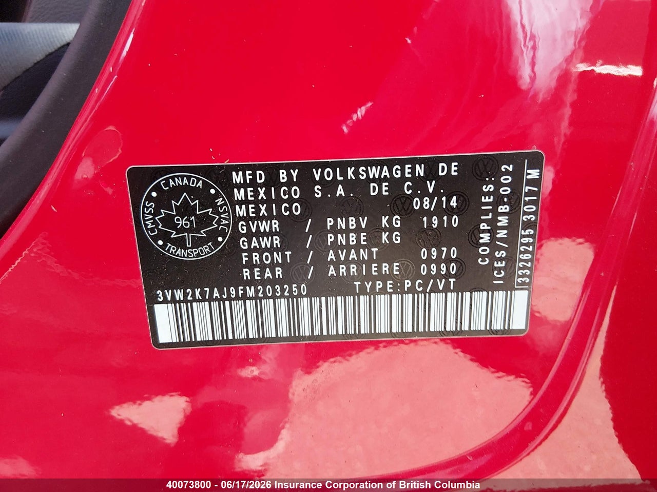 2015 VOLKSWAGEN JETTA S thumbnail 10
