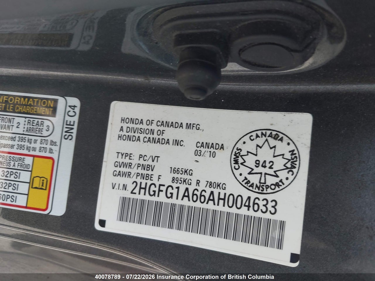 2010 HONDA CIVIC thumbnail 10