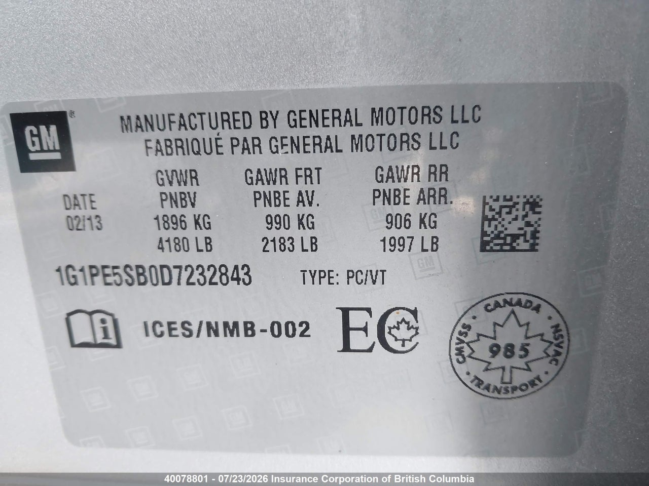 2013 CHEVROLET CRUZE thumbnail 10