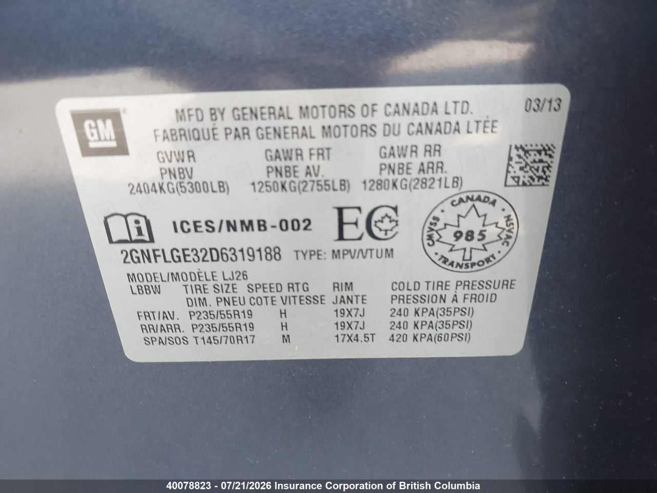 2013 CHEVROLET EQUINOX LTZ thumbnail 10