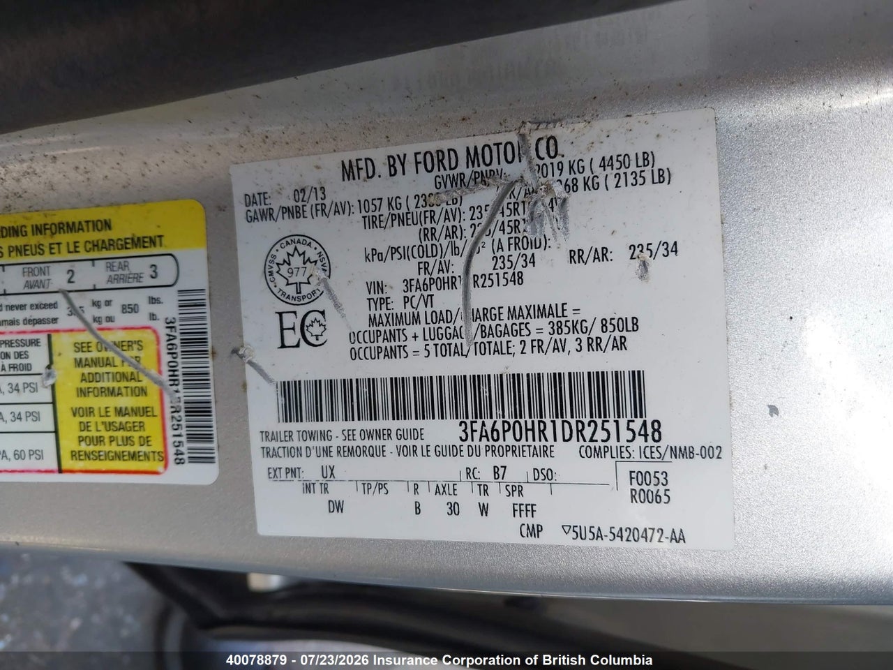 2013 FORD FUSION SE thumbnail 10