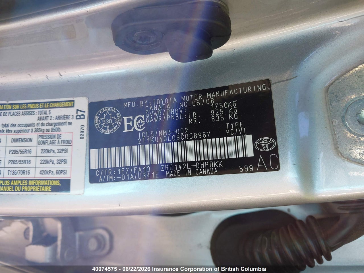 2009 TOYOTA COROLLA MATRIX thumbnail 10