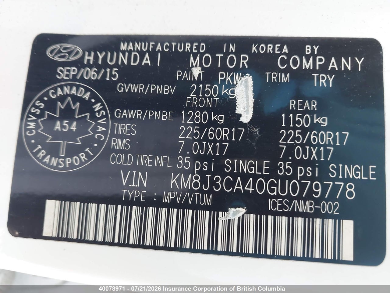 2016 HYUNDAI TUCSON LIMITED/SPORT AND ECO/SE thumbnail 10