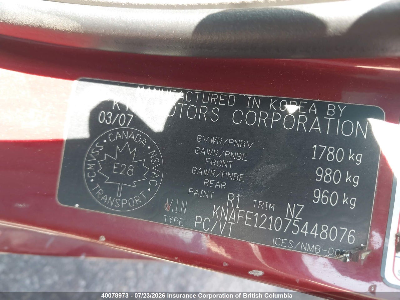 2007 KIA SPECTRA LX/LX CONVENIENCE/LX PREMIUM thumbnail 10