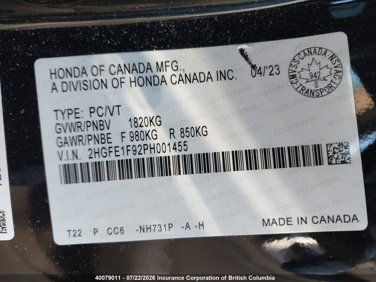 2023 HONDA CIVIC thumbnail 10