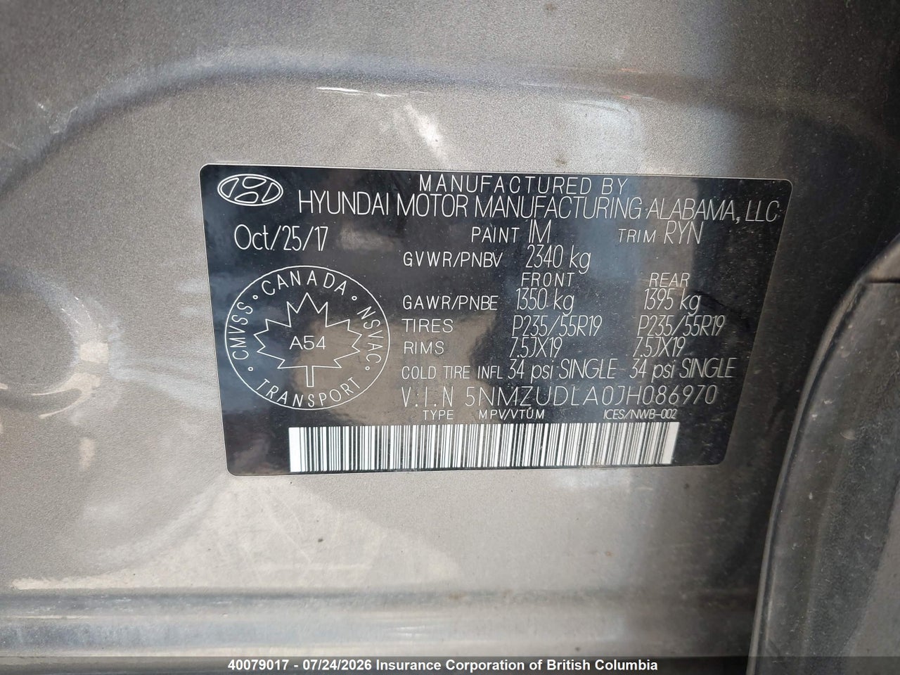 2018 HYUNDAI SANTA FE SPORT 2.0T LIMITED thumbnail 10