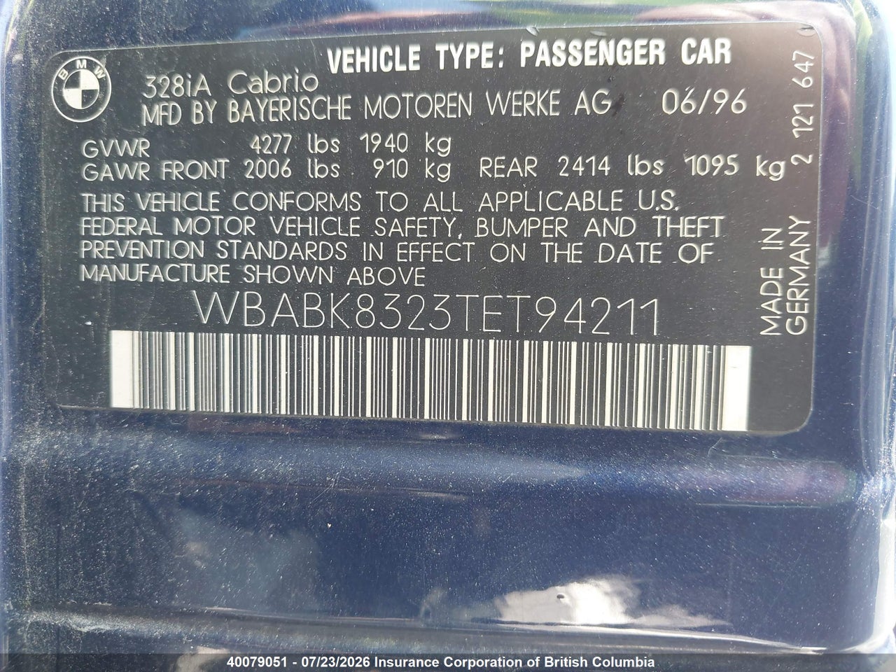 1996 BMW 328I thumbnail 10