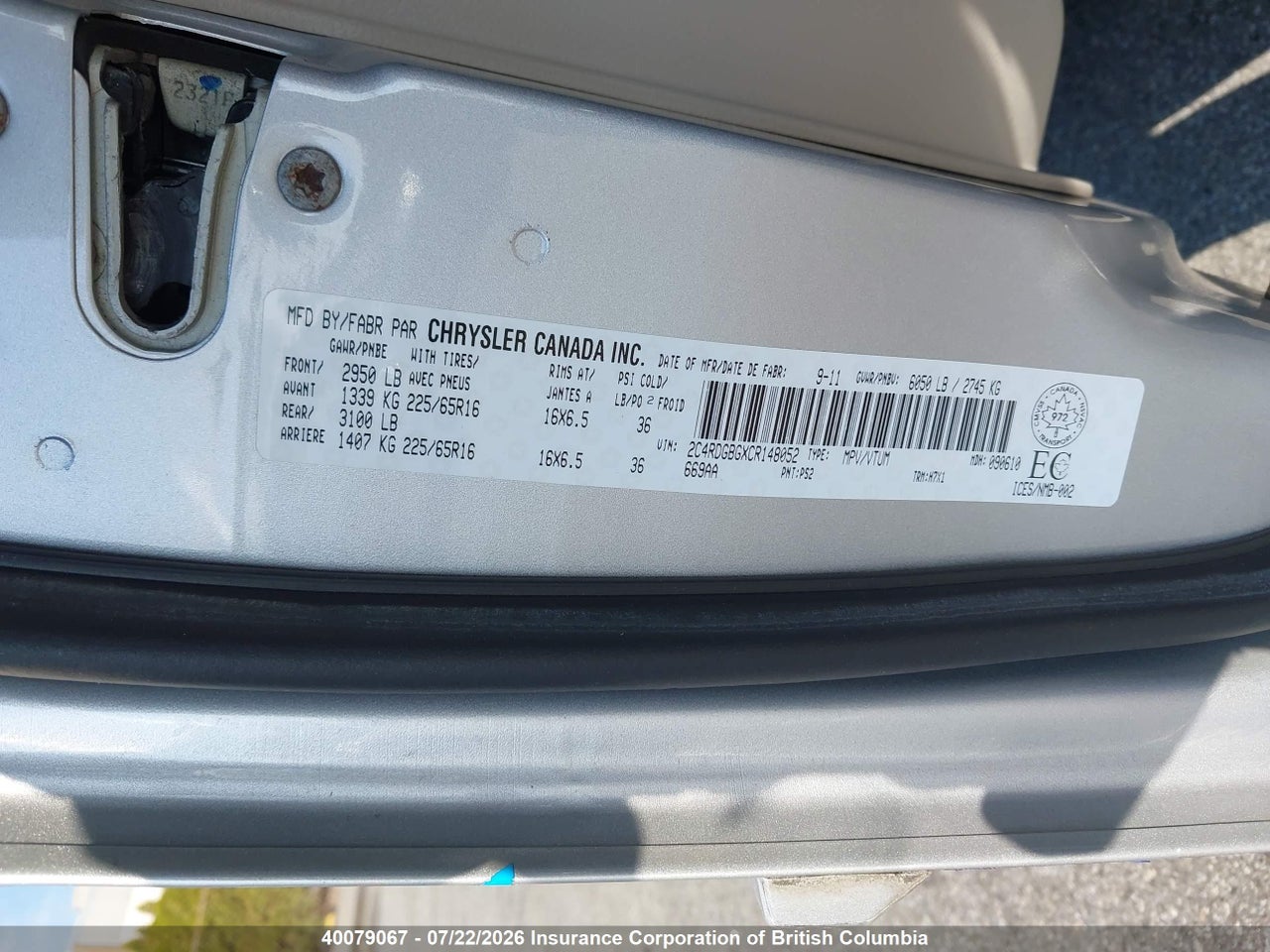2012 DODGE GRAND CARAVAN SE thumbnail 10