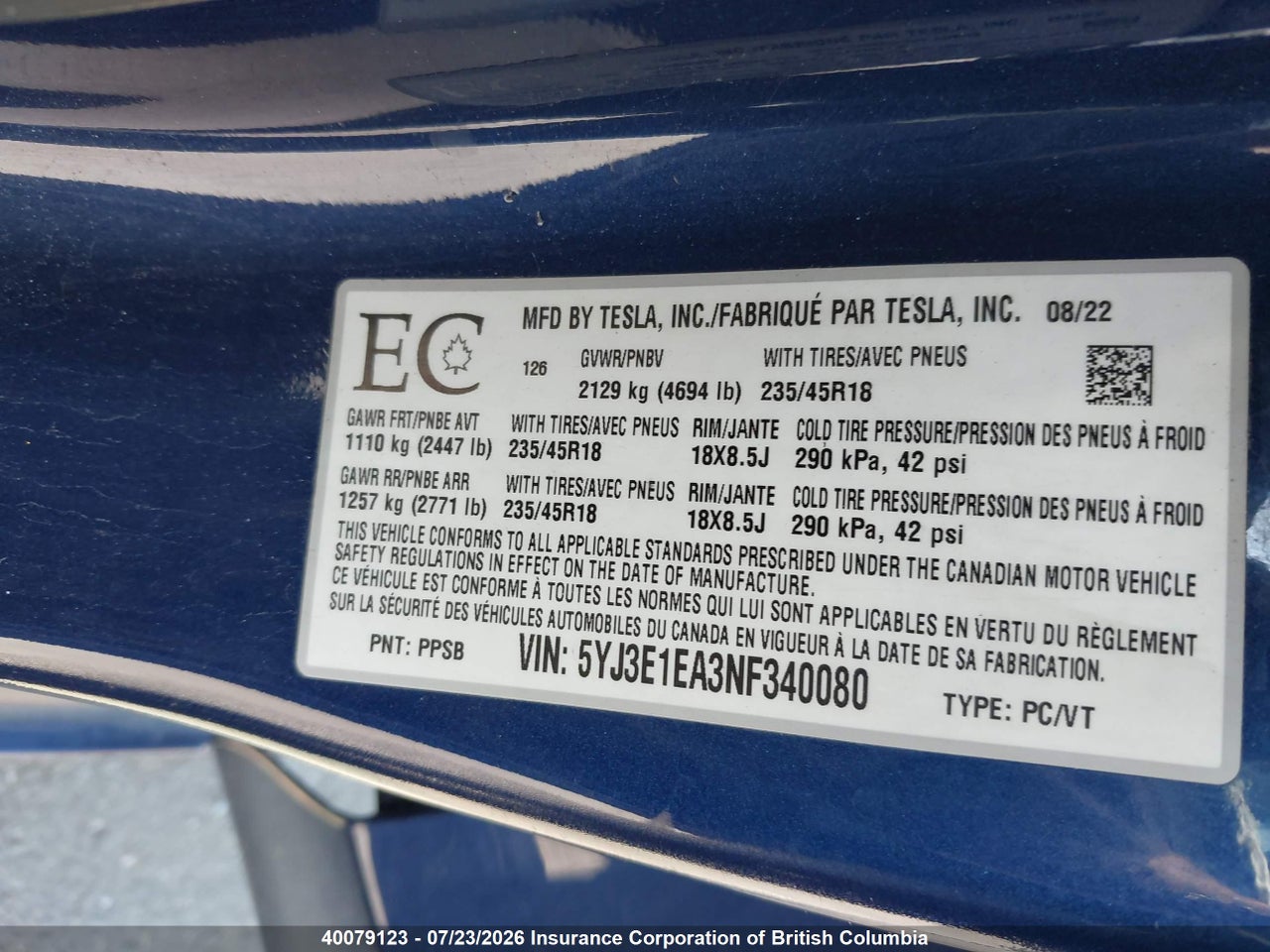 2022 TESLA MODEL 3 thumbnail 10