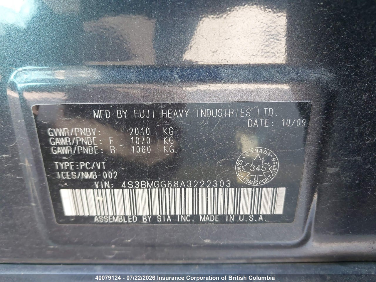 2010 SUBARU LEGACY 2.5 I LIMITED PACKAGE thumbnail 10