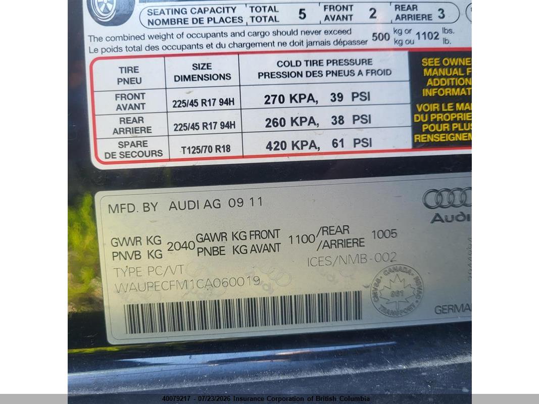 2012 AUDI A3 thumbnail 11