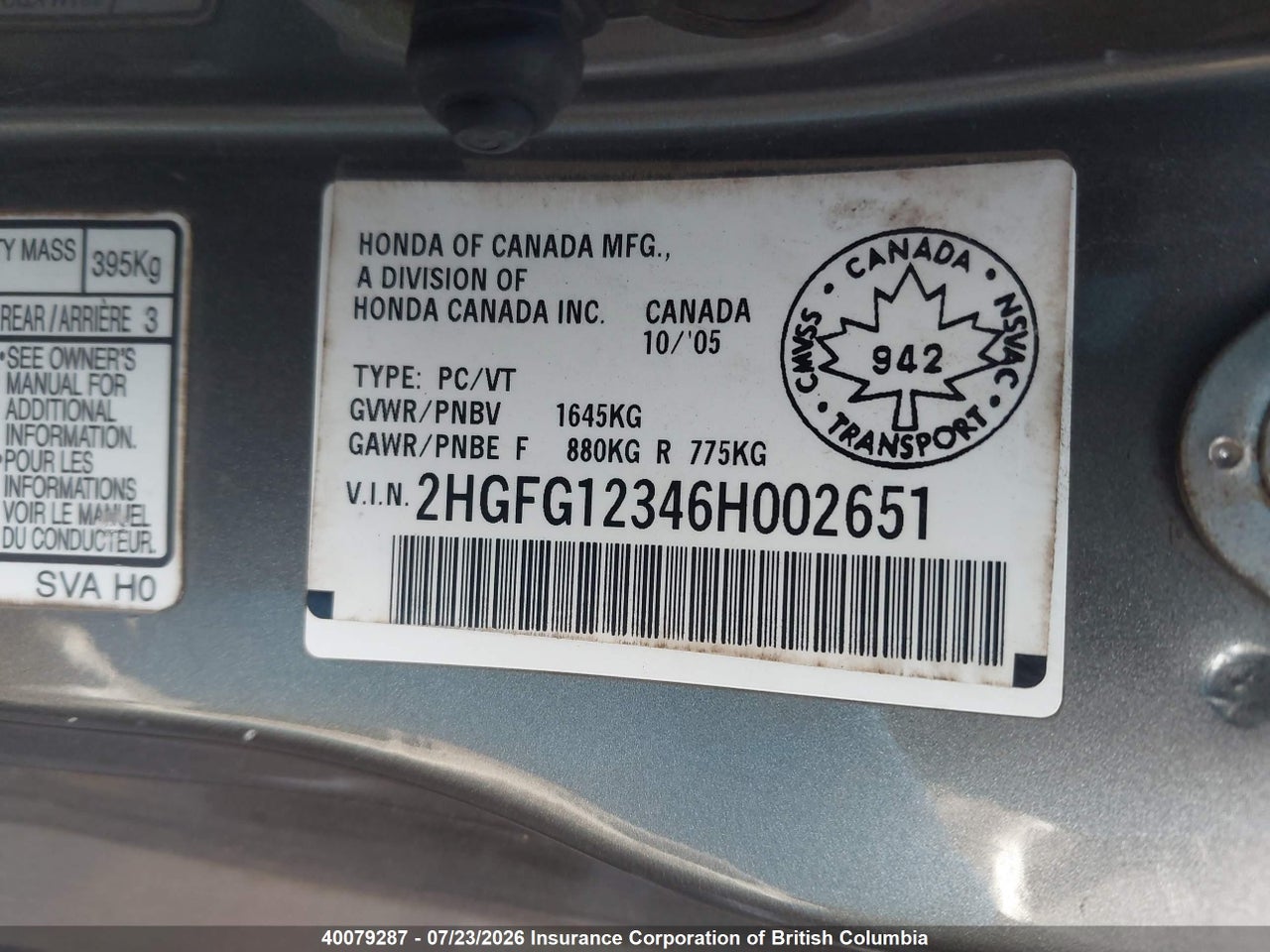 2006 HONDA CIVIC thumbnail 10