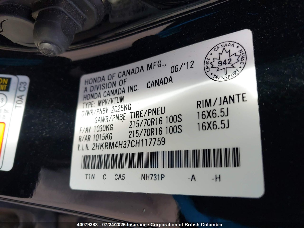 2012 HONDA CR-V thumbnail 10