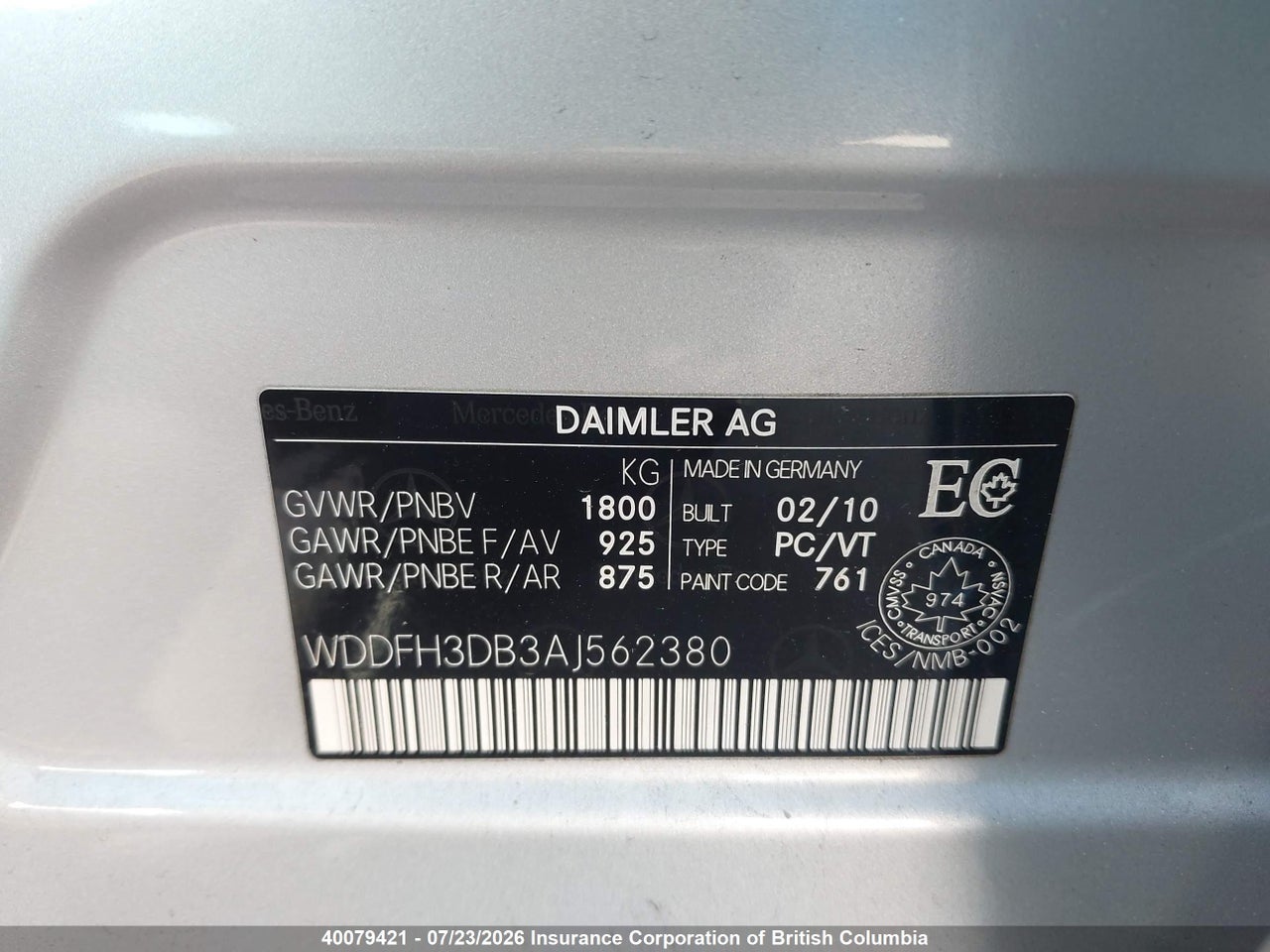 2010 MERCEDES BENZ B200 thumbnail 10