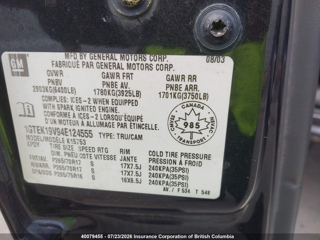 2004 GMC SIERRA 1500 SL/SLE/SLT thumbnail 10