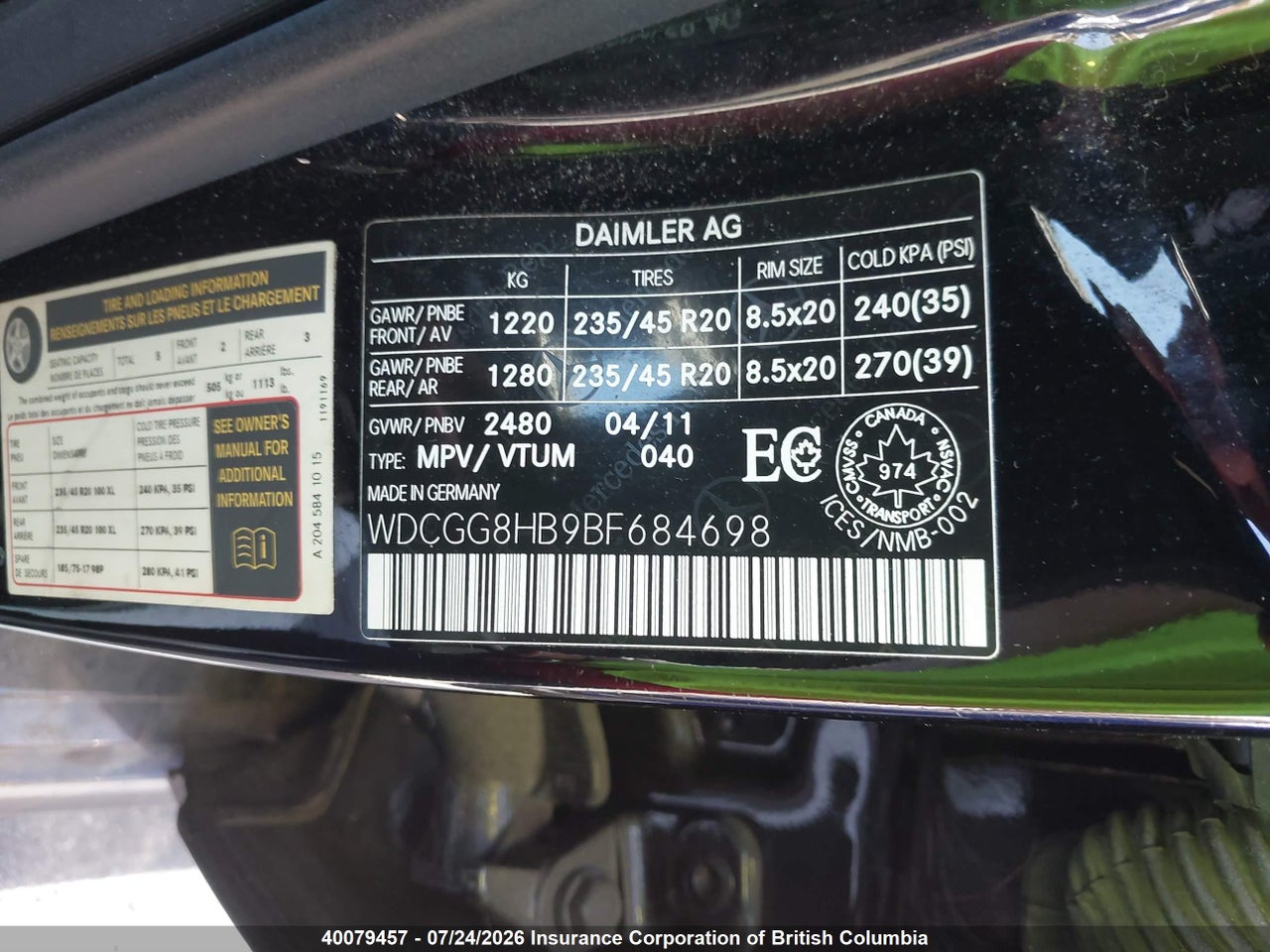 2011 MERCEDES BENZ GLK 350 4MATIC thumbnail 10