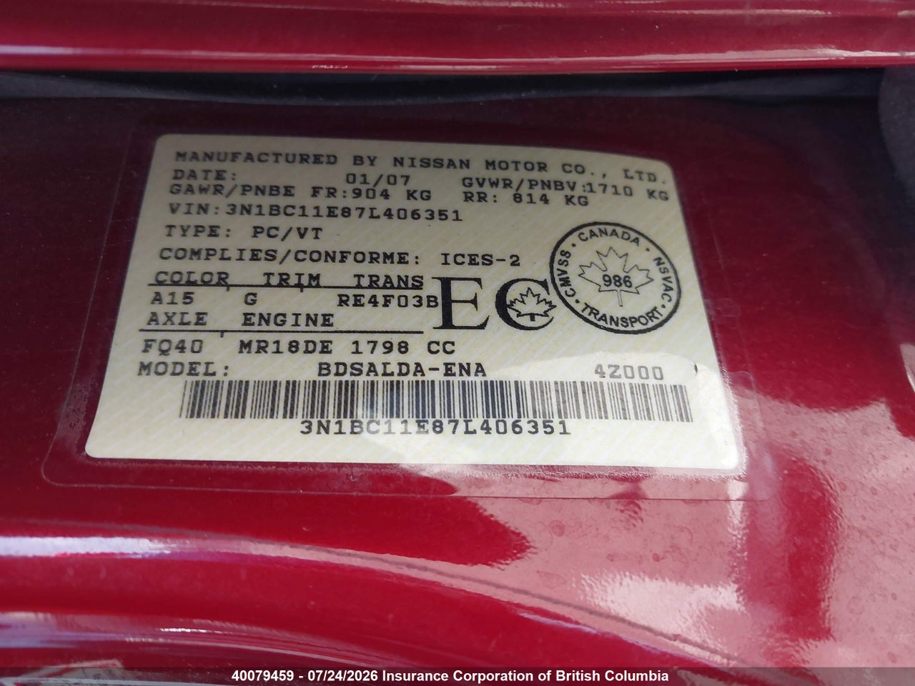2007 NISSAN VERSA thumbnail 10