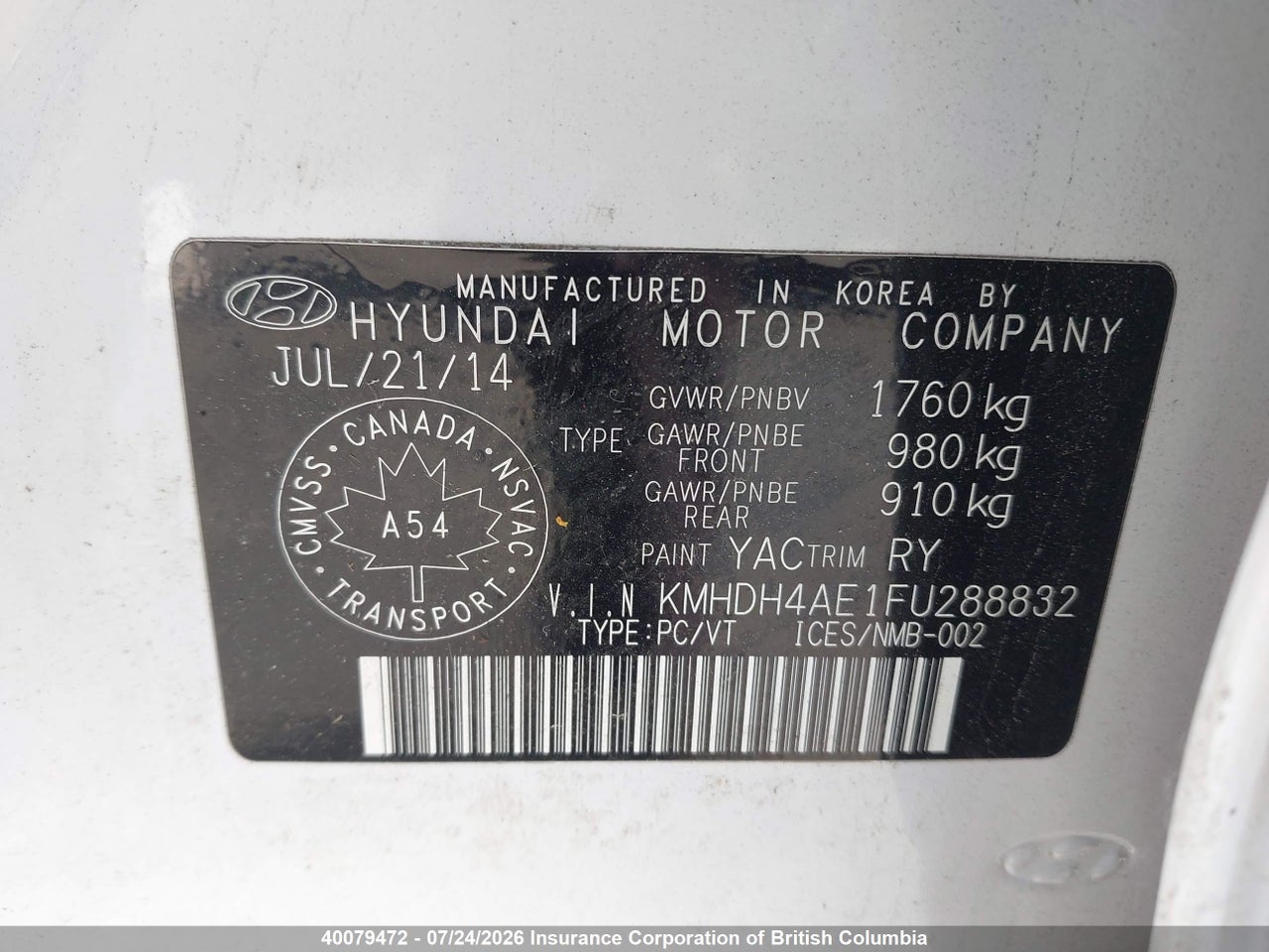 2015 HYUNDAI ELANTRA SE/SPORT/LIMITED thumbnail 10