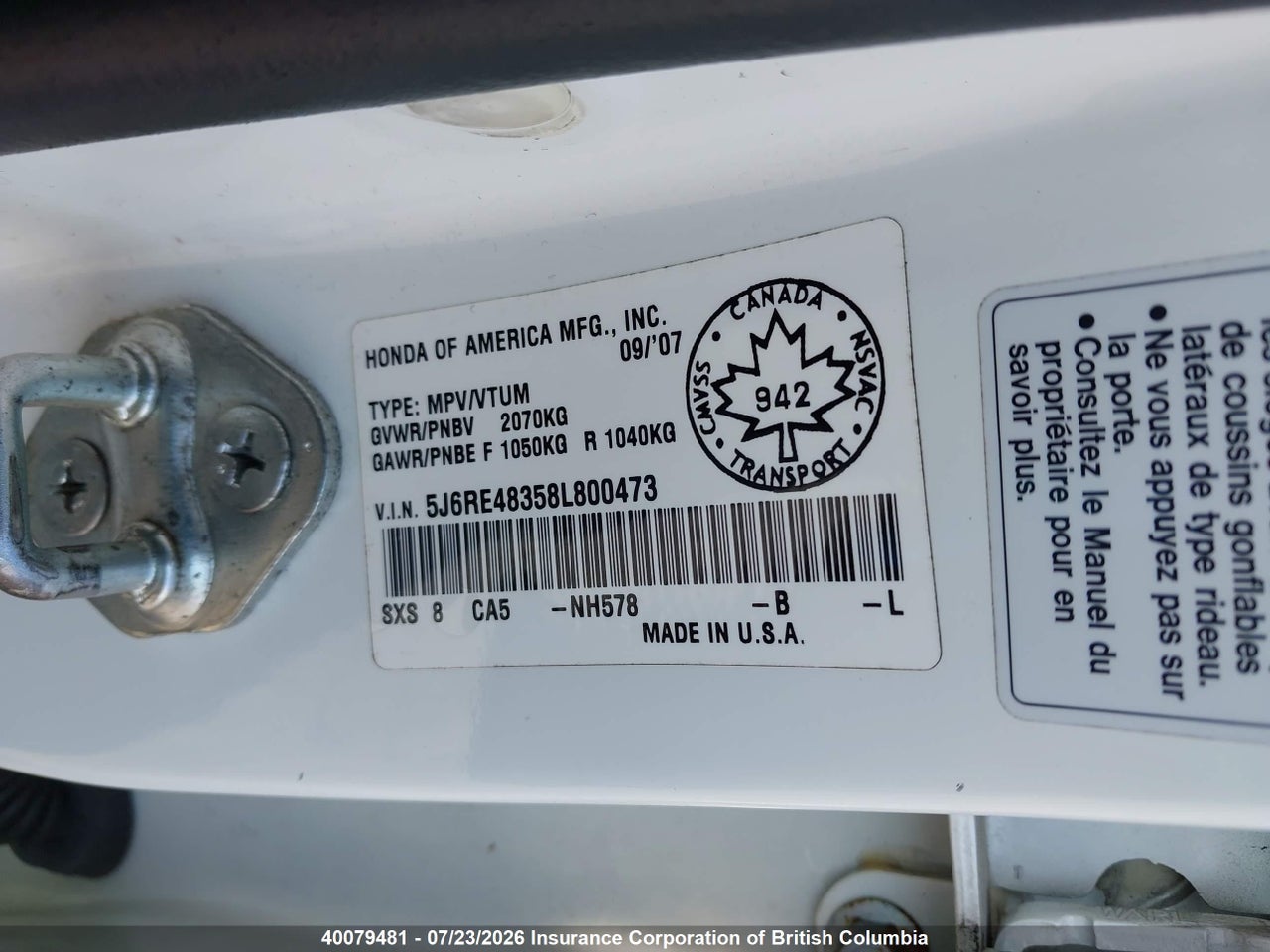 2008 HONDA CR-V thumbnail 10