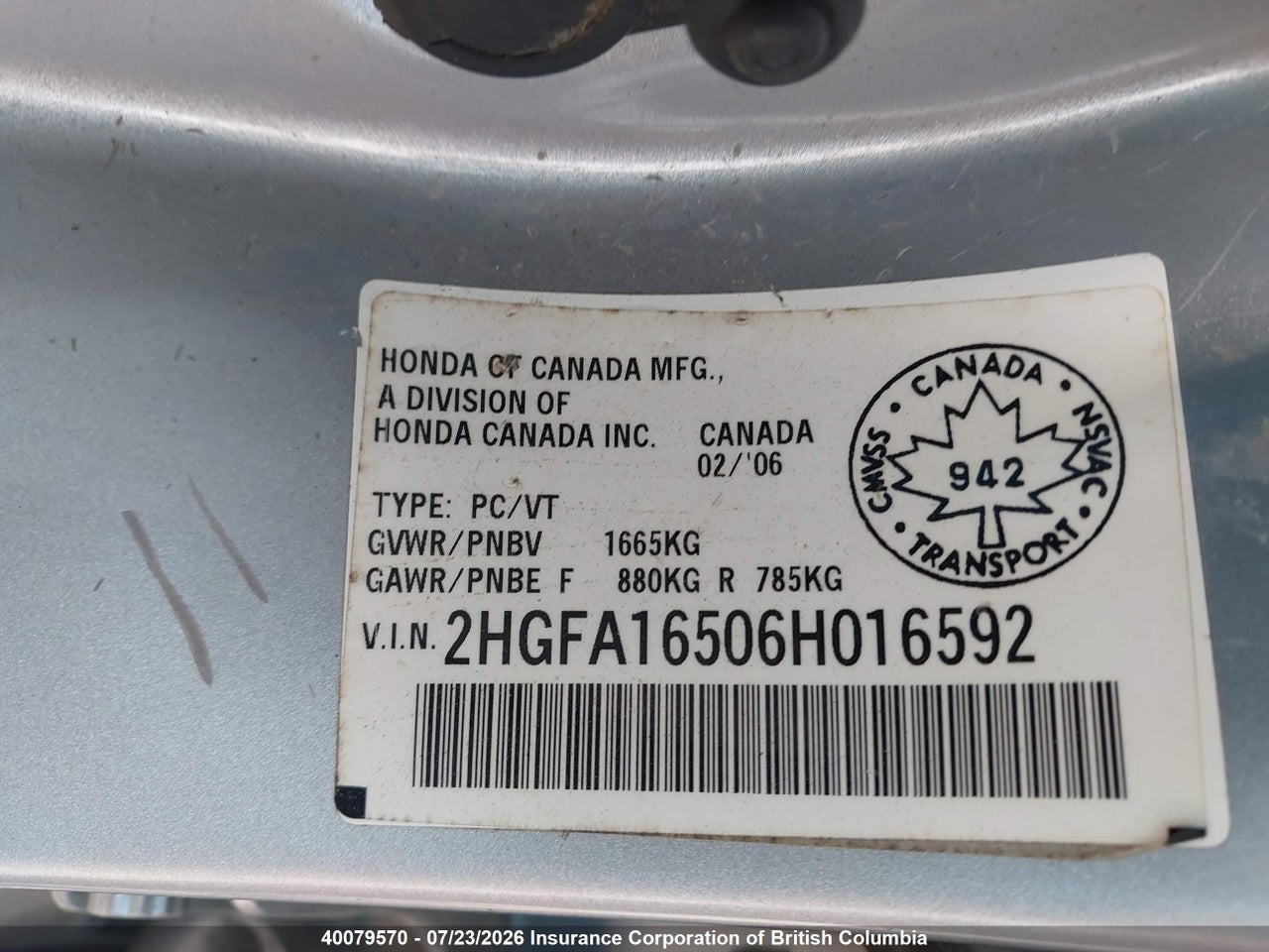 2006 HONDA CIVIC thumbnail 10