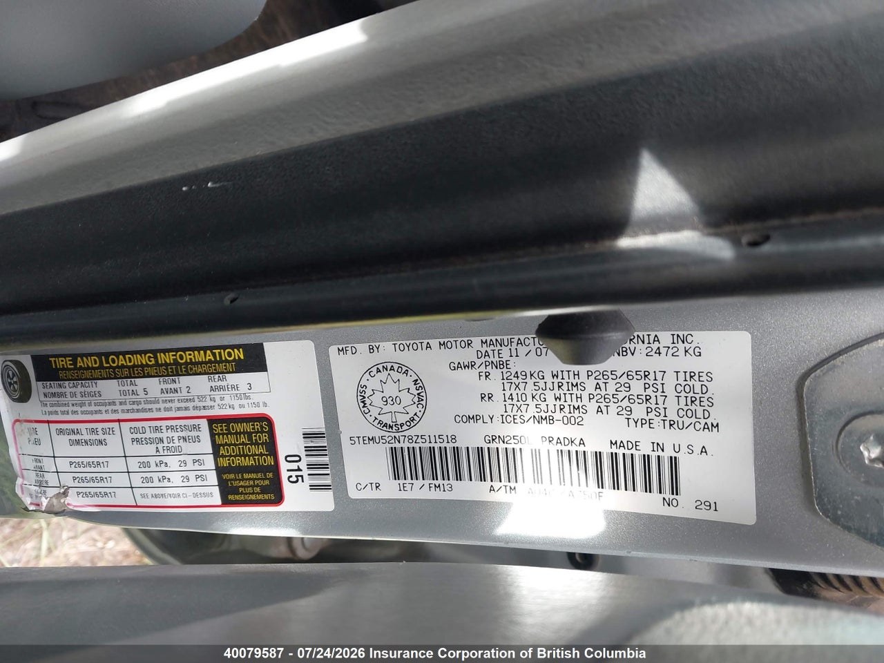 2008 TOYOTA TACOMA DOUBLE CAB LONG BED thumbnail 10