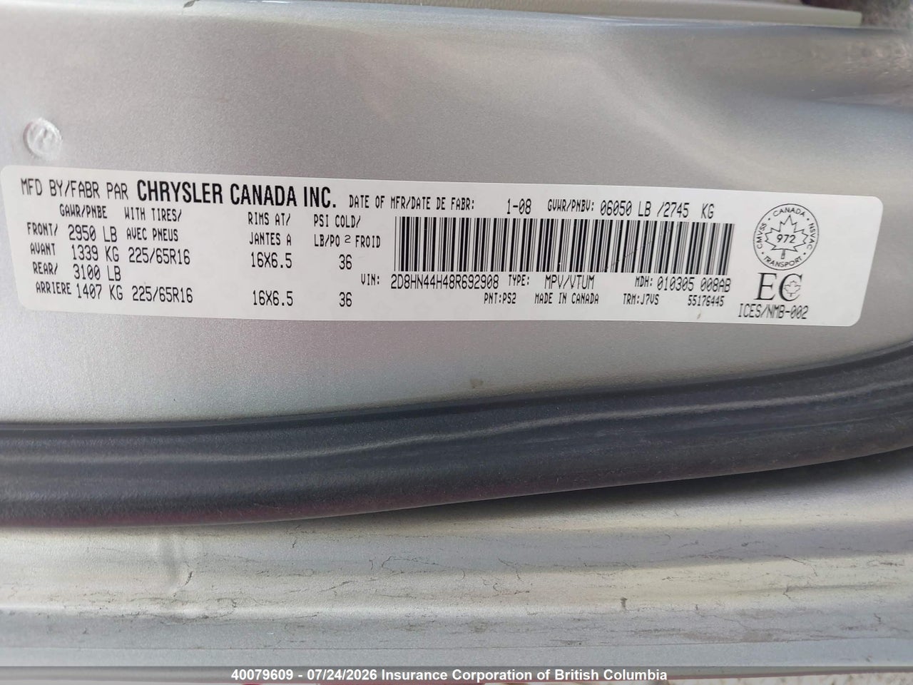 2008 DODGE GRAND CARAVAN SE thumbnail 10