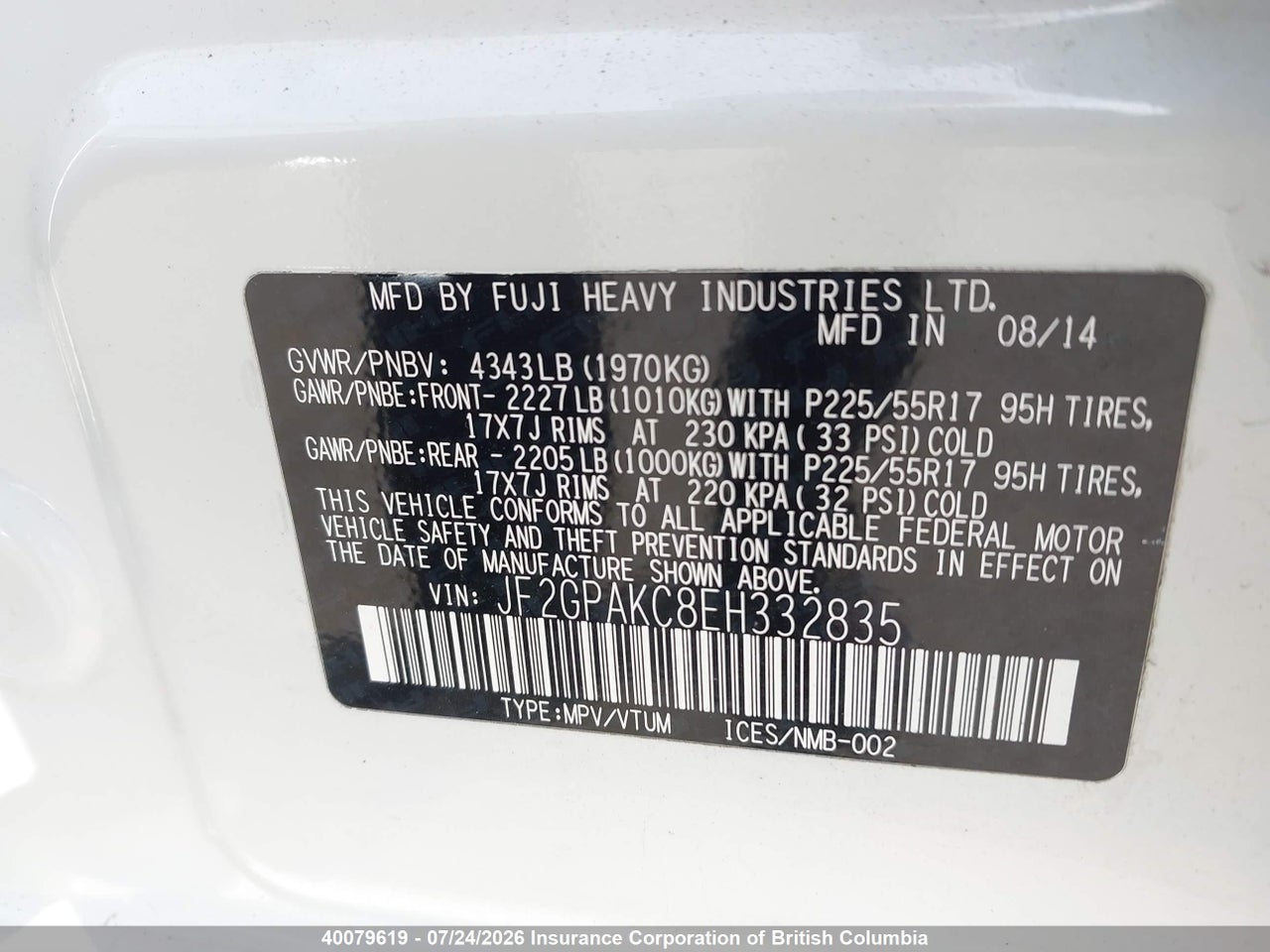2014 SUBARU XV CROSSTREK 2.0 LIMITED thumbnail 10