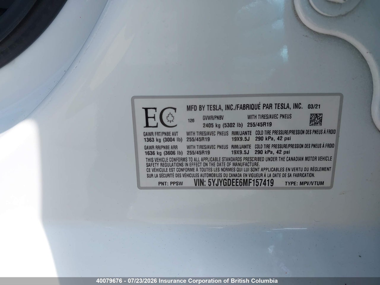 2021 TESLA MODEL Y thumbnail 10