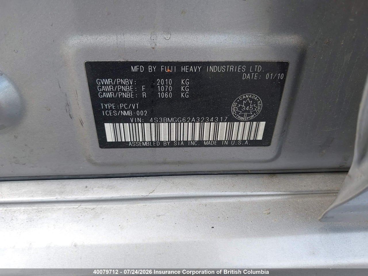 2010 SUBARU LEGACY 2.5I PREMIUM thumbnail 10