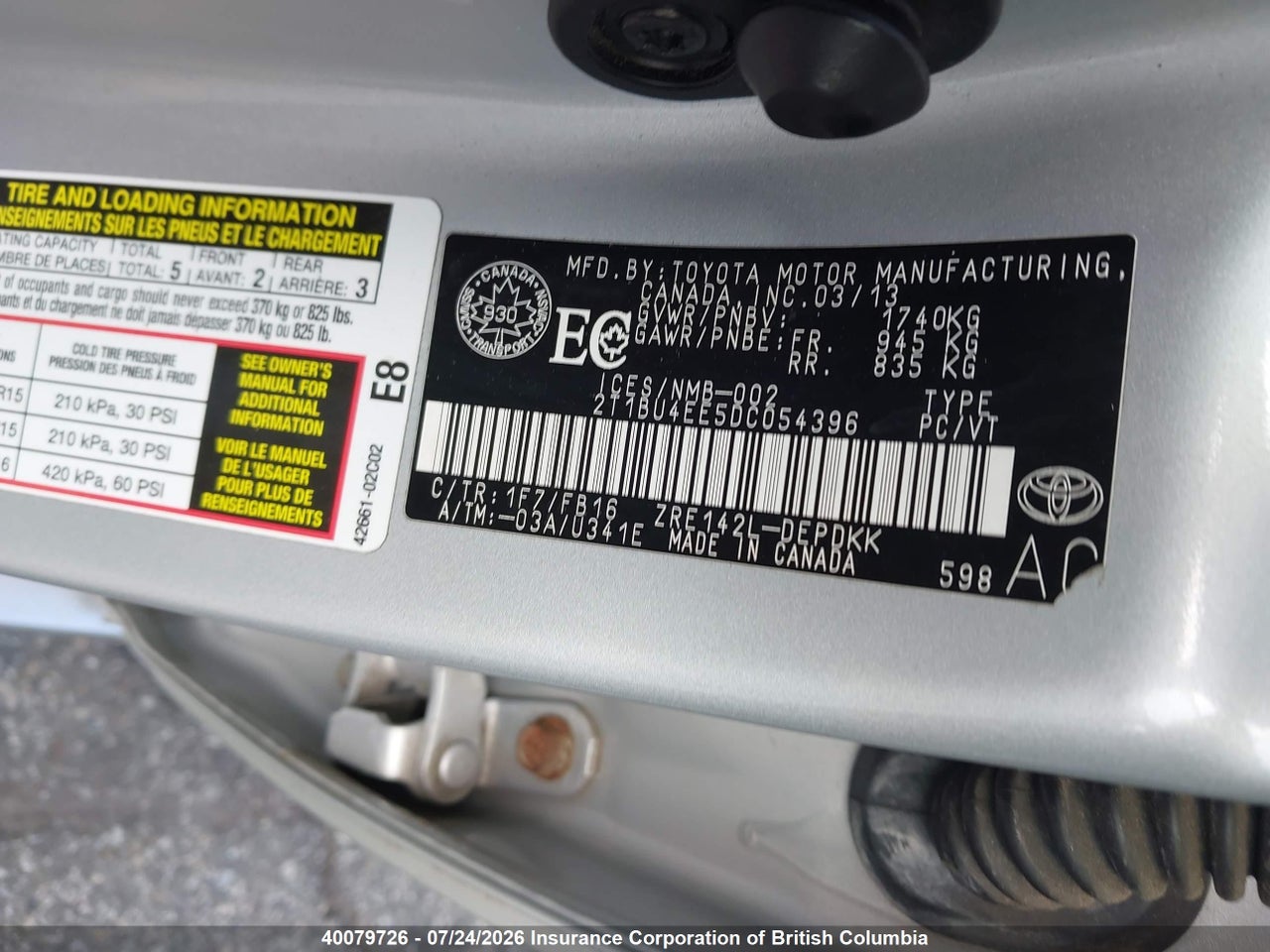 2013 TOYOTA COROLLA S/LE thumbnail 10