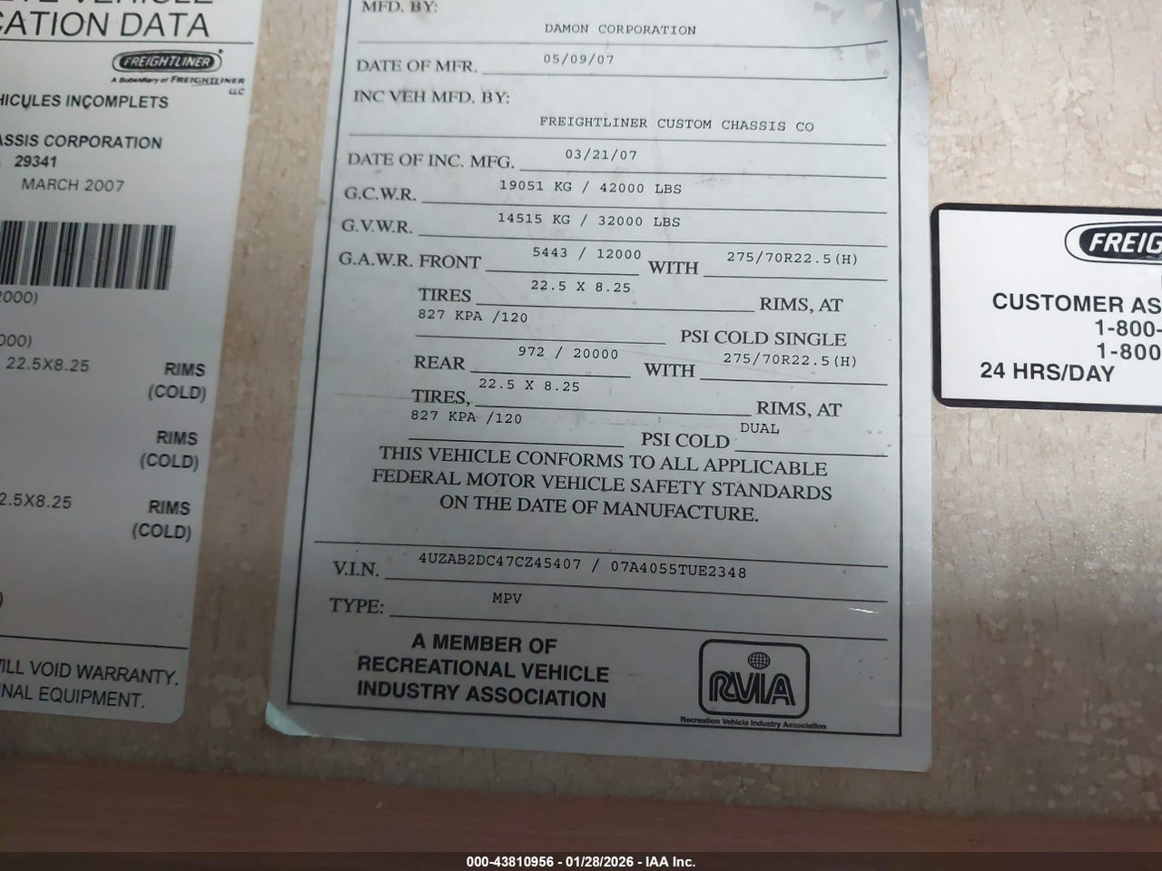 2007 FREIGHTLINER CHASSIS X LINE MOTOR HOME thumbnail 10