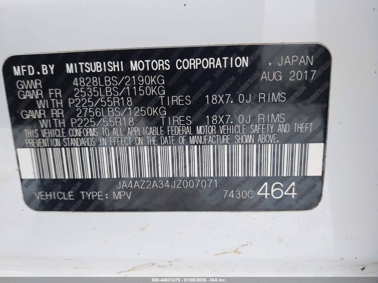 2018 MITSUBISHI OUTLANDER ES thumbnail 10