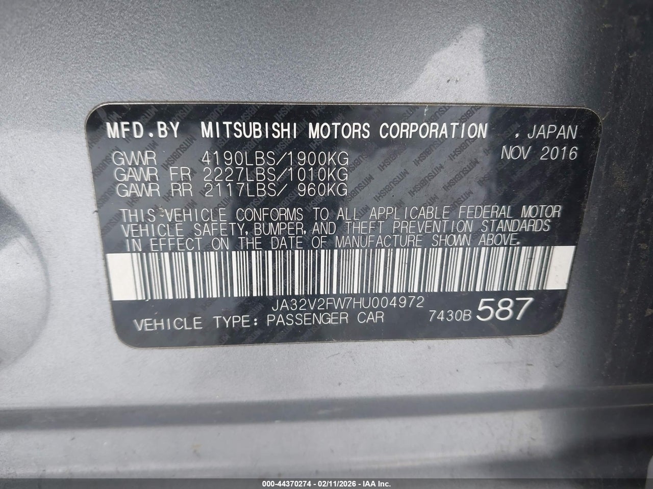 2017 MITSUBISHI LANCER ES/SE/SEL thumbnail 10