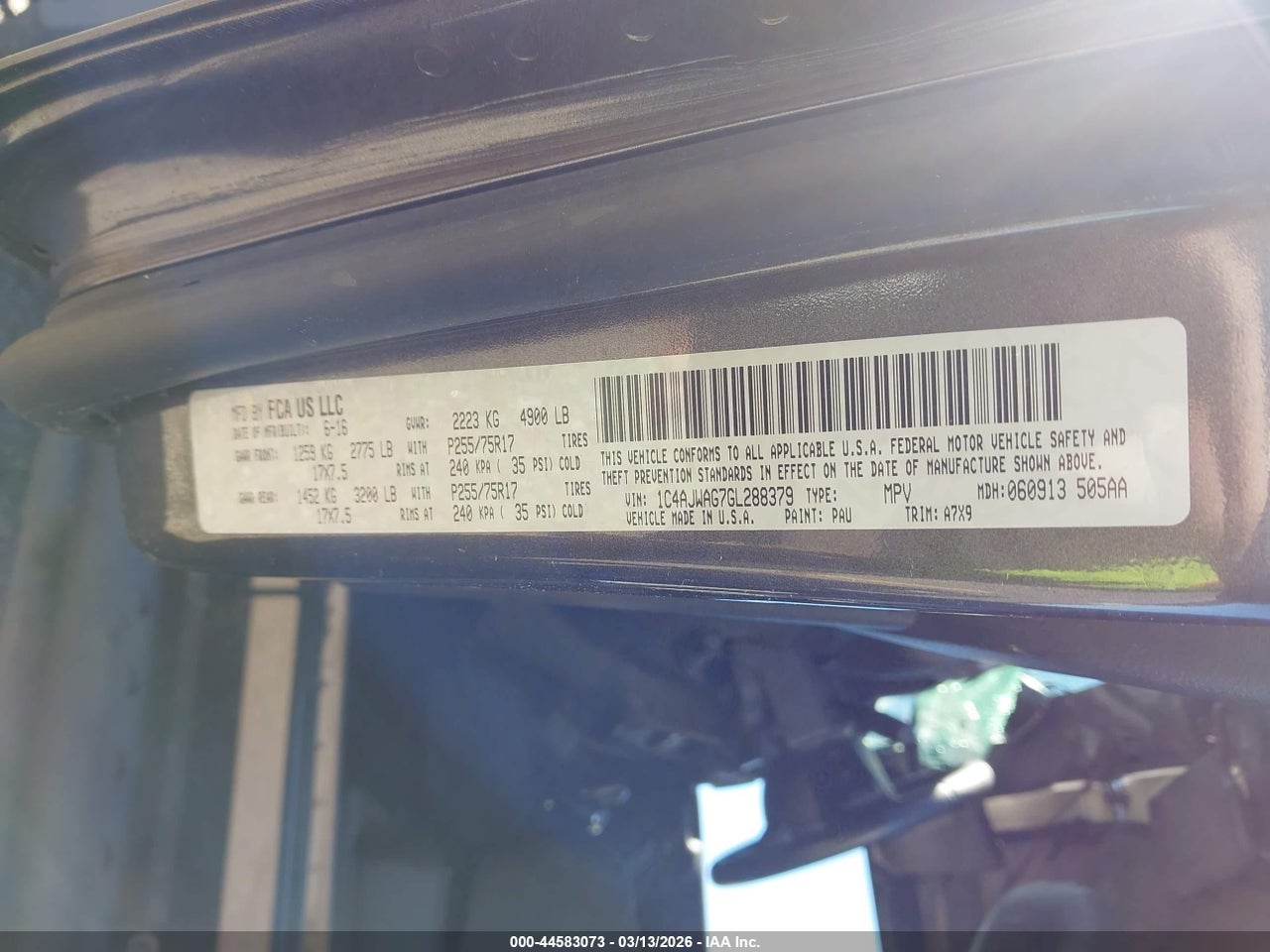 2016 JEEP WRANGLER SPORT thumbnail 10