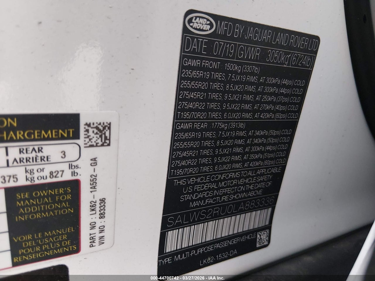 2020 LAND ROVER RANGE ROVER SPORT HST MHEV thumbnail 10