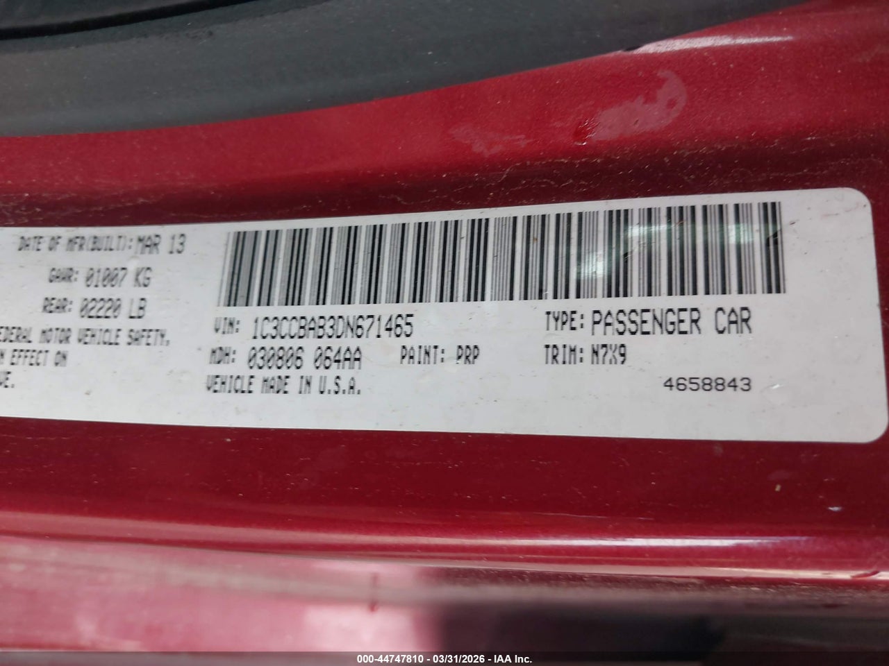 2013 CHRYSLER 200 LX thumbnail 10