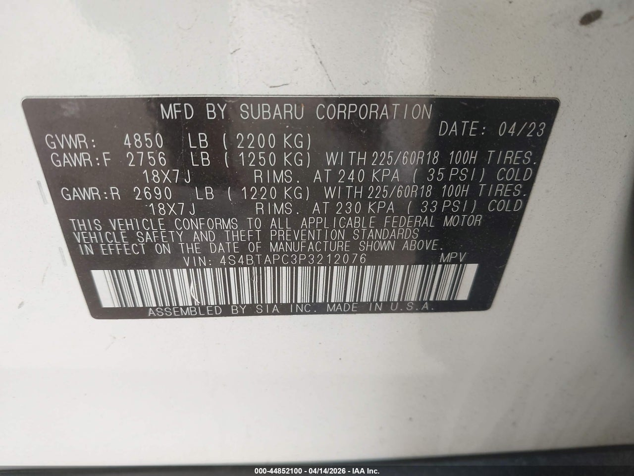 2023 SUBARU OUTBACK TOURING thumbnail 10