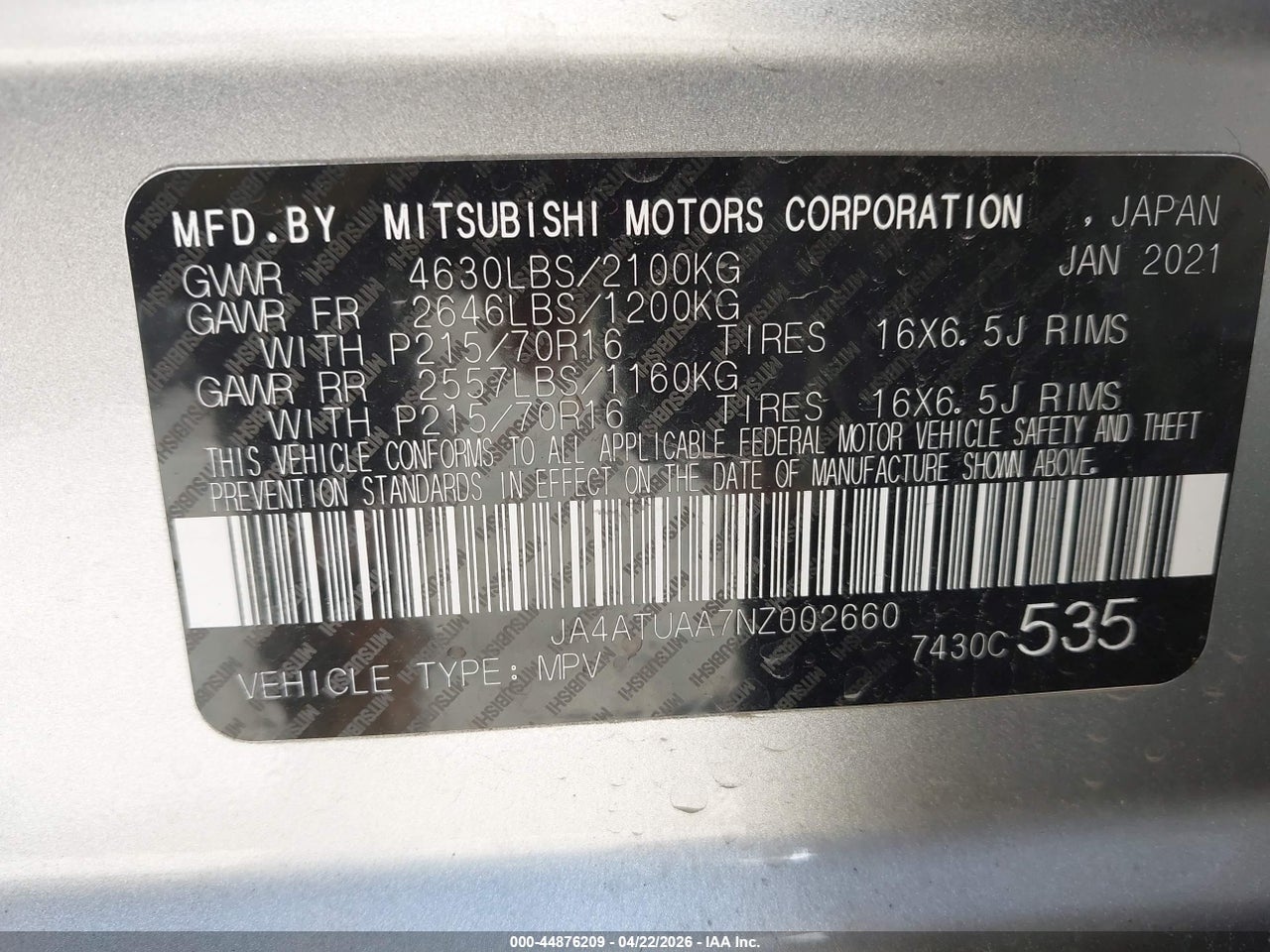 2022 MITSUBISHI ECLIPSE CROSS ES S-AWC thumbnail 10