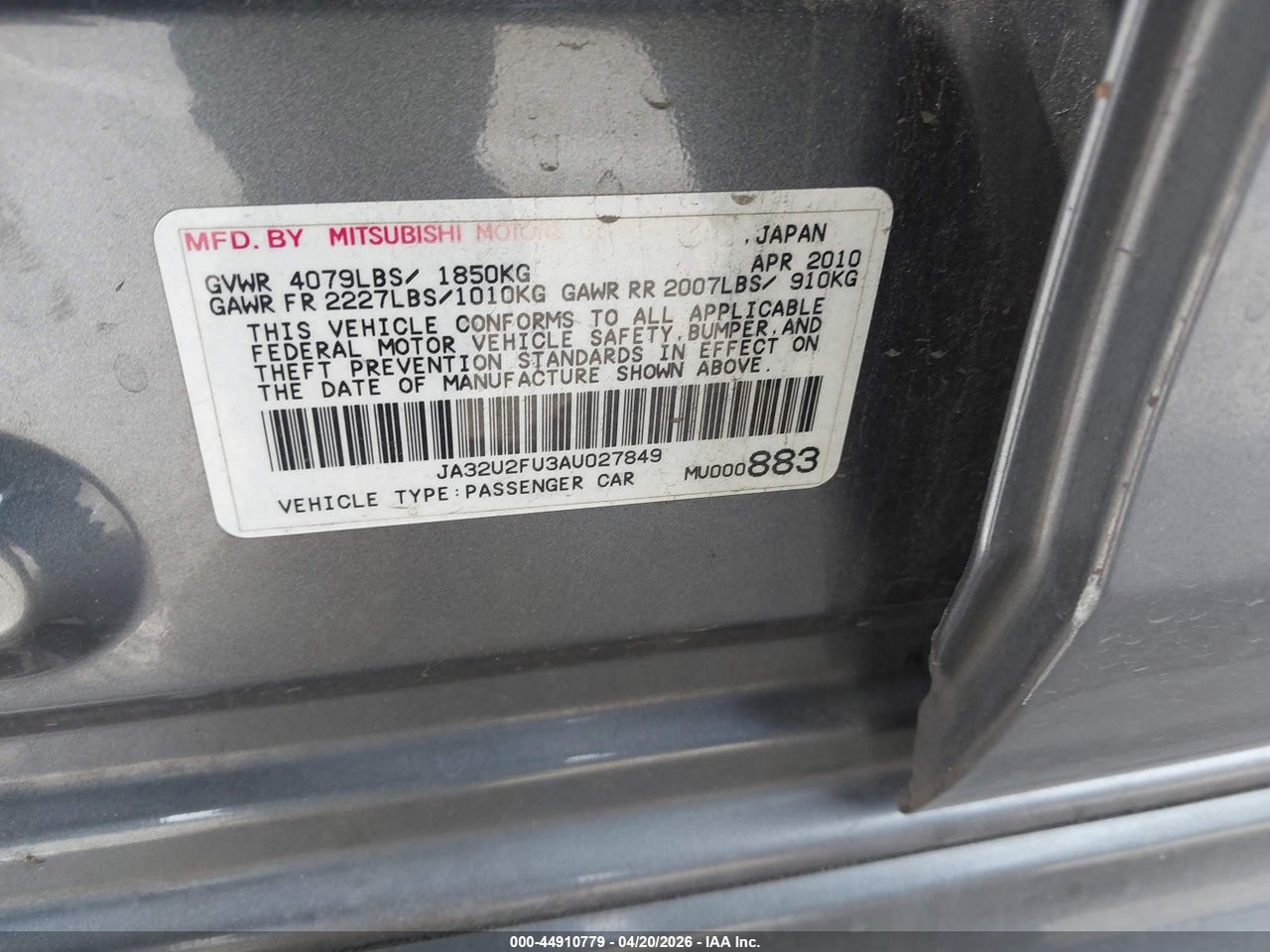 2010 MITSUBISHI LANCER ES thumbnail 10