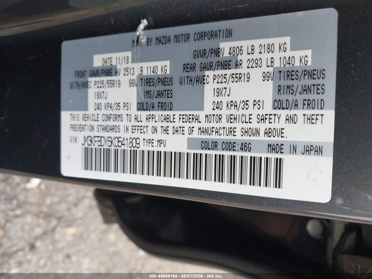 2019 MAZDA CX-5 GRAND TOURING RESERVE thumbnail 10