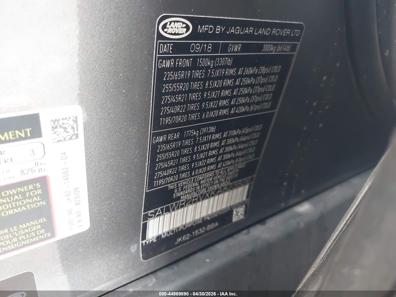 2019 LAND ROVER RANGE ROVER SPORT HSE thumbnail 10
