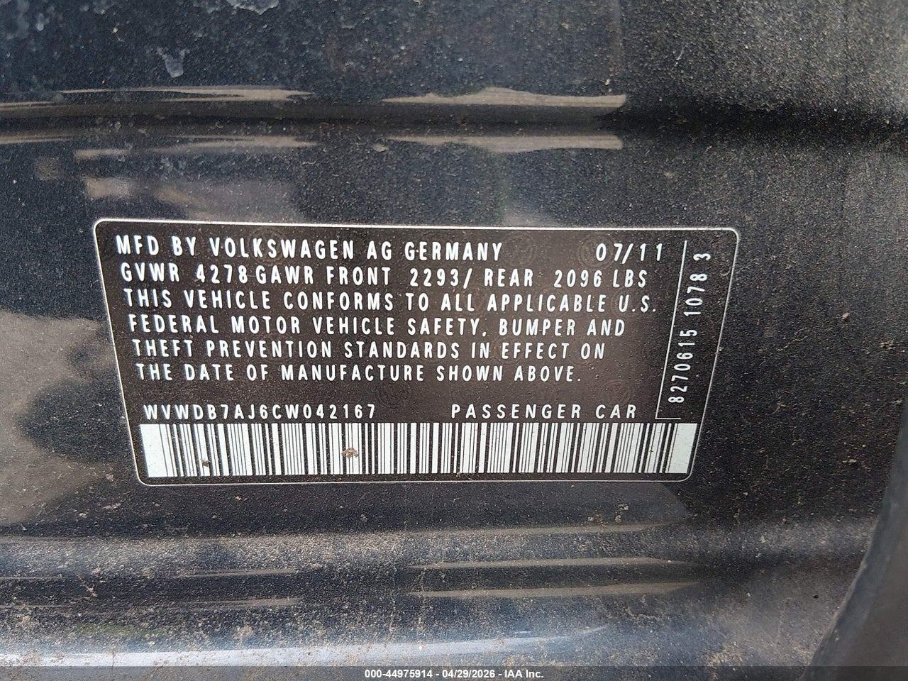 2012 VOLKSWAGEN GOLF 2.5L 4-DOOR thumbnail 10