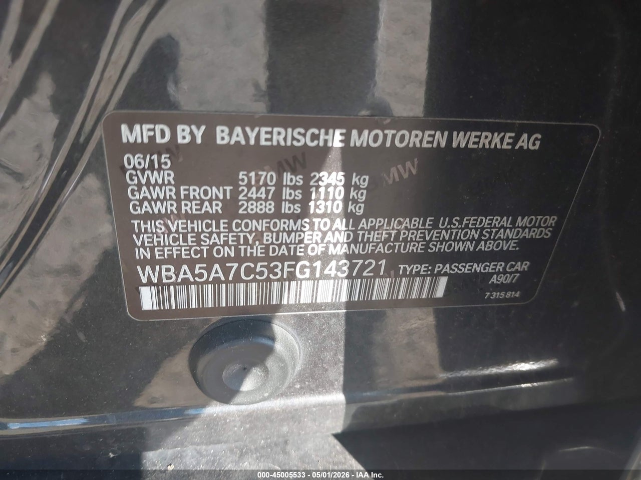 2015 BMW 528I XDRIVE thumbnail 10