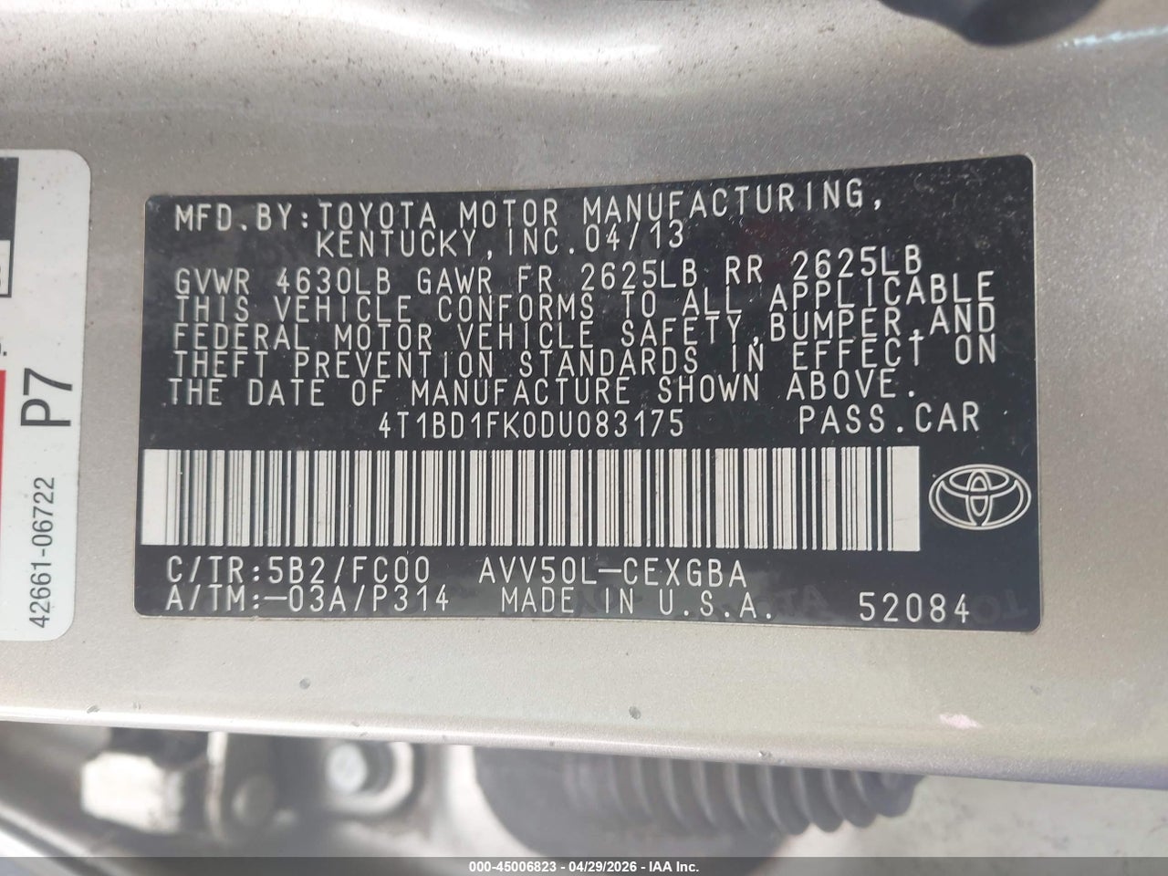 2013 TOYOTA CAMRY HYBRID XLE thumbnail 10